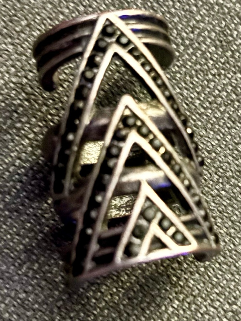 House of Harlow 1960 Silver-Tone Openwork Triangle Ring